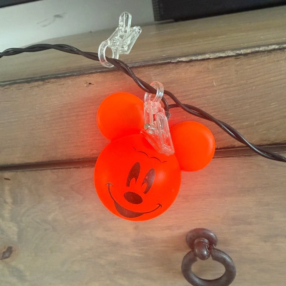 DISNEY PARKS AUTHENTIC MICKEY MOUSE Pumpkin Lights Set/10 Indoor/Outdoor HTF